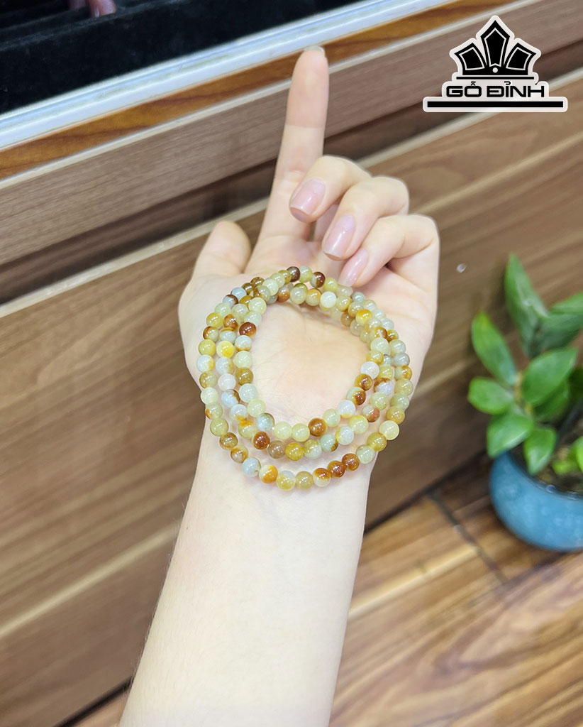 Chuỗi Đá Cẩm Thạch (Jadeite) Đường Kính Hạt 5,2-5,6 (mm)