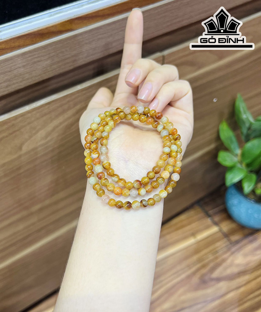 Chuỗi Đá Cẩm Thạch (Jadeite) Đường Kính Hạt 5,2-5,6 (mm)