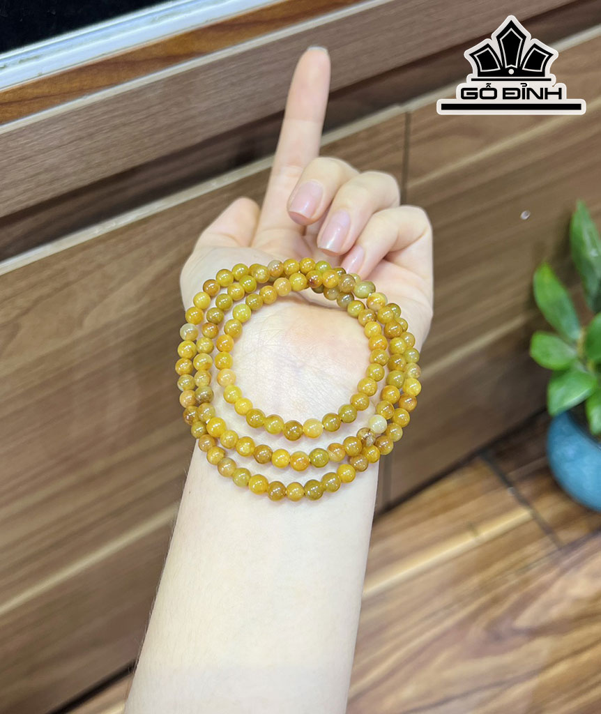 Chuỗi Đá Cẩm Thạch (Jadeite) Đường Kính Hạt 5,2-5,6 (mm)