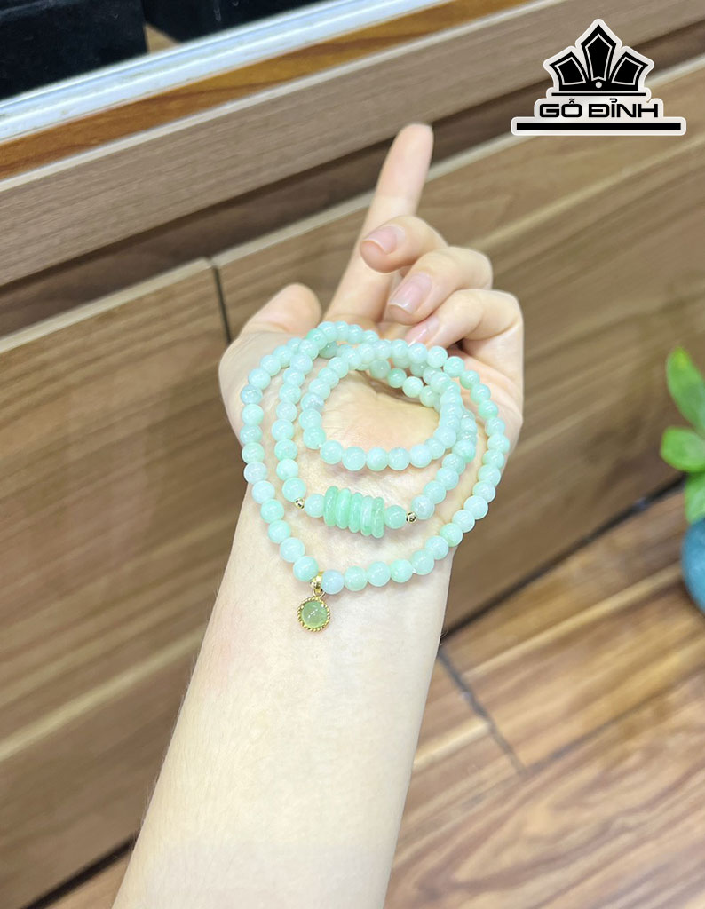 Chuỗi Đá Cẩm Thạch (Jadeite) Đường Kính Hạt 5,3 (mm)