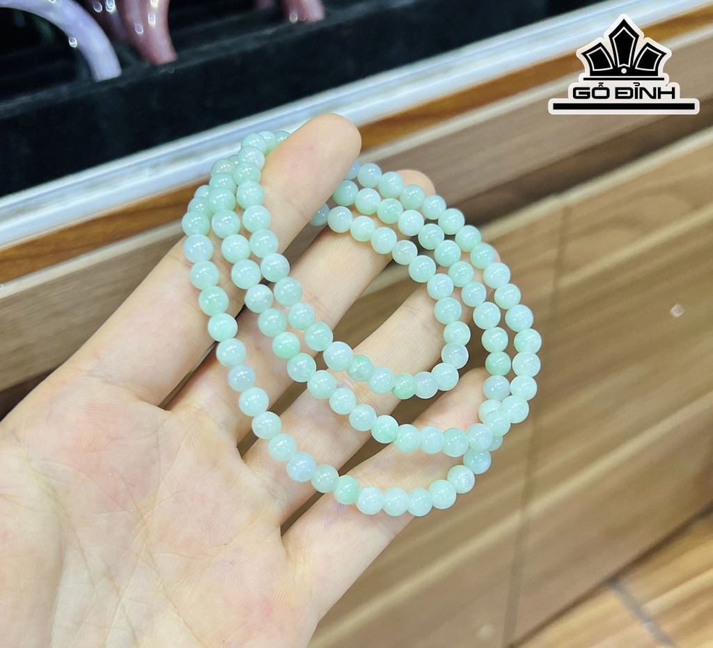 Chuỗi Đá Cẩm Thạch (Jadeite) Đường Kính Hạt 5,3-5,5 (mm)