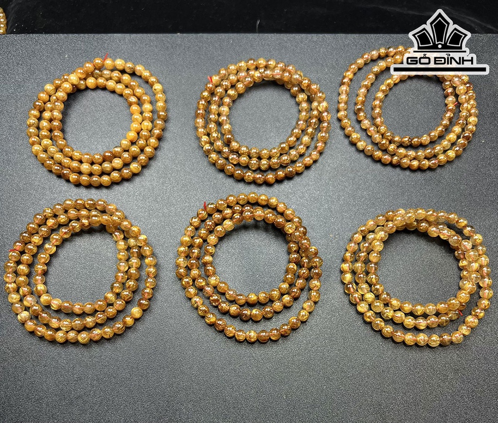 Chuỗi Đá Thạch Anh Tóc Nâu Đường Kính Hạt 6 (mm)