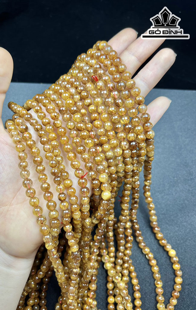Chuỗi Đá Thạch Anh Tóc Nâu Đường Kính Hạt 6 (mm)