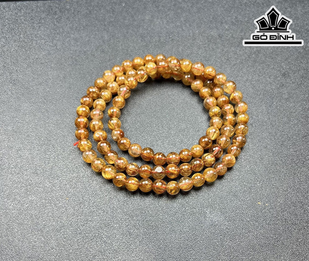Chuỗi Đá Thạch Anh Tóc Nâu Đường Kính Hạt 6 (mm)