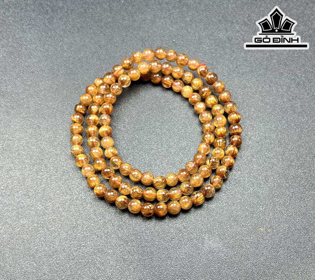 Chuỗi Đá Thạch Anh Tóc Nâu Đường Kính Hạt 6 (mm)