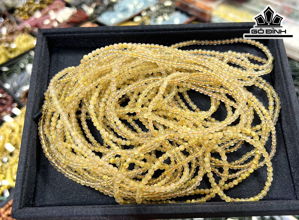 Chuỗi Đá Thạch Anh Tóc Vàng Đường Kính Hạt 4 (mm)