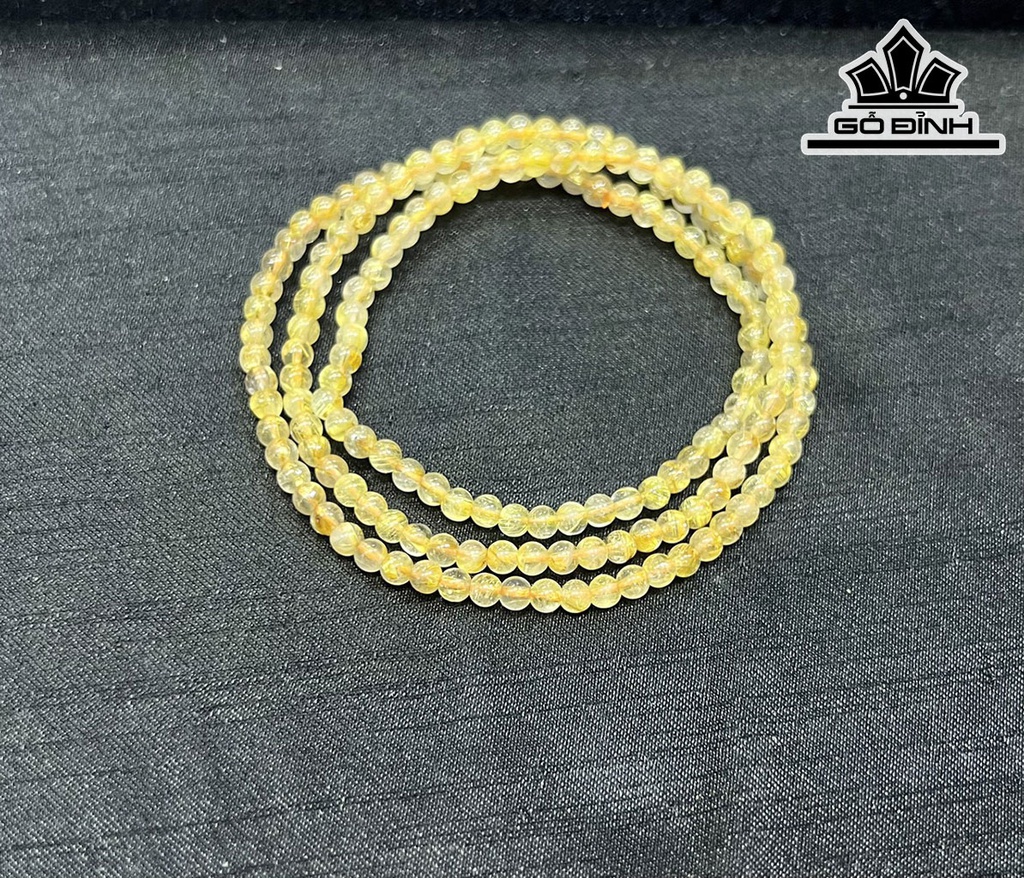 Chuỗi Đá Thạch Anh Tóc Vàng Đường Kính Hạt 4 (mm)