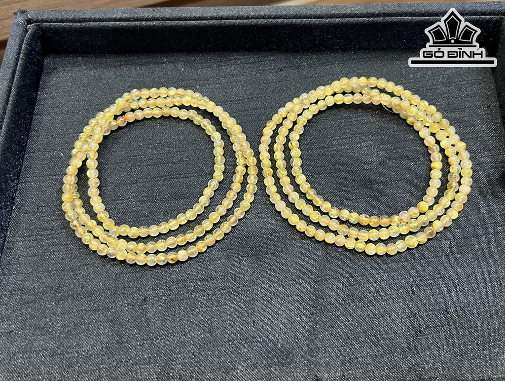 Chuỗi Đá Thạch Anh Tóc Vàng Đường Kính Hạt 4 (mm)