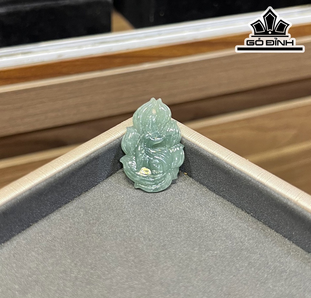 Mặt Dây Chuyền Hồ Ly Đá Ngọc Lam (Turquoise) Cao 3,3 (cm)