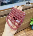 Vòng Tay Đá Thạch Anh Hồng Đường Kính Hạt 9 (mm)