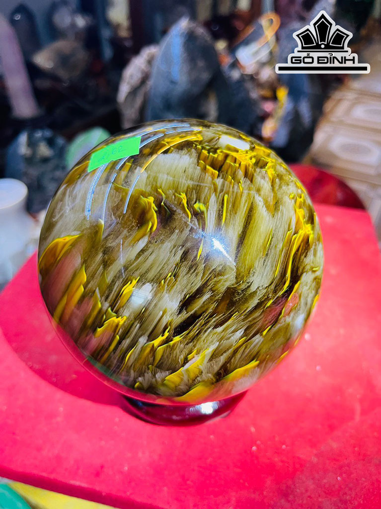 Bi Cầu Đá Mắt Hổ Đường Kính 13,5 (cm) 1.62kg