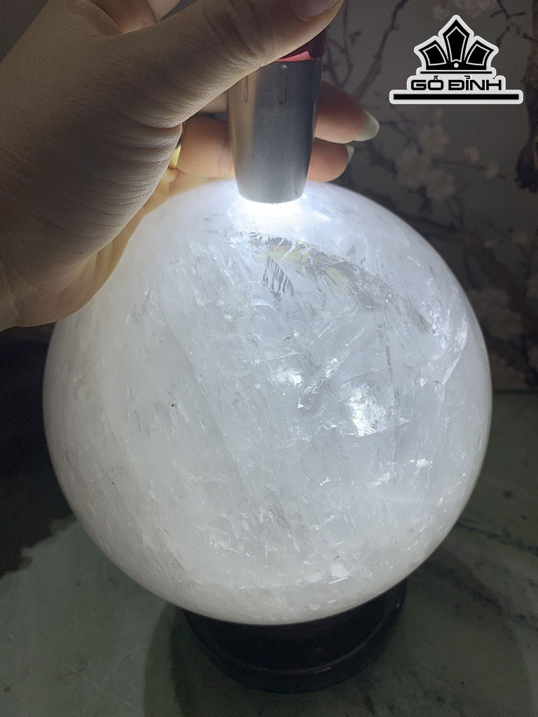 Bi Cầu Đá Thạch Anh Trắng Đường Kính 16,3 (cm) 6.25kg