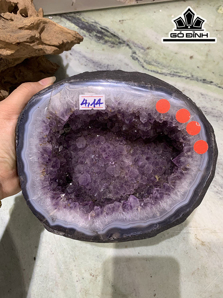 Tinh Thể Đá Thạch Anh Tím Cao 12 Ngang 17 Sâu 19 (cm) 4,14kg