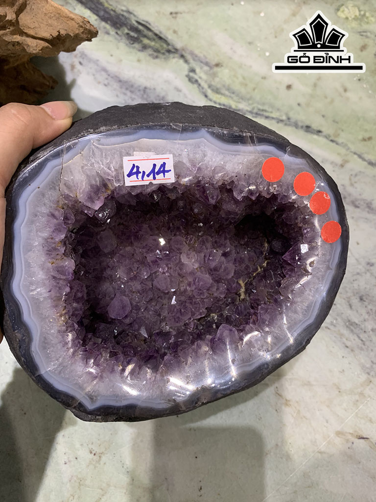 Tinh Thể Đá Thạch Anh Tím Cao 12 Ngang 17 Sâu 19 (cm) 4,14kg