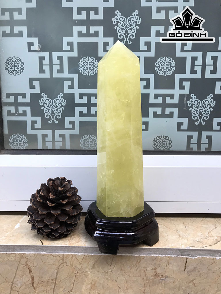 Trụ Đá Thạch Anh Vàng Cao 26,8 Ngang 7 Sâu 7 (cm) 1,3kg
