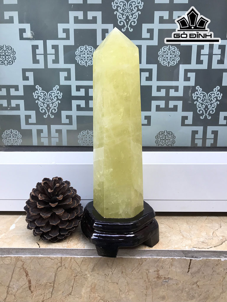 Trụ Đá Thạch Anh Vàng Cao 26,8 Ngang 7 Sâu 7 (cm) 1,3kg