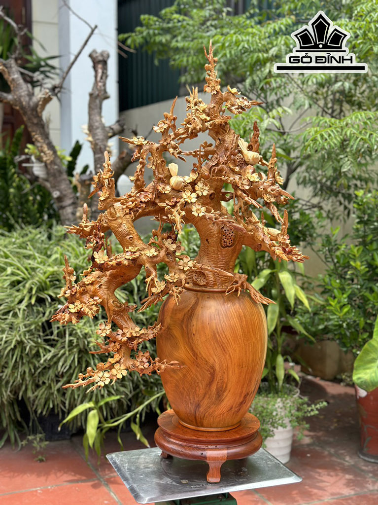 Bình Hoa Gỗ Hương Cao 98 Ngang 77 Sâu 43 (cm)