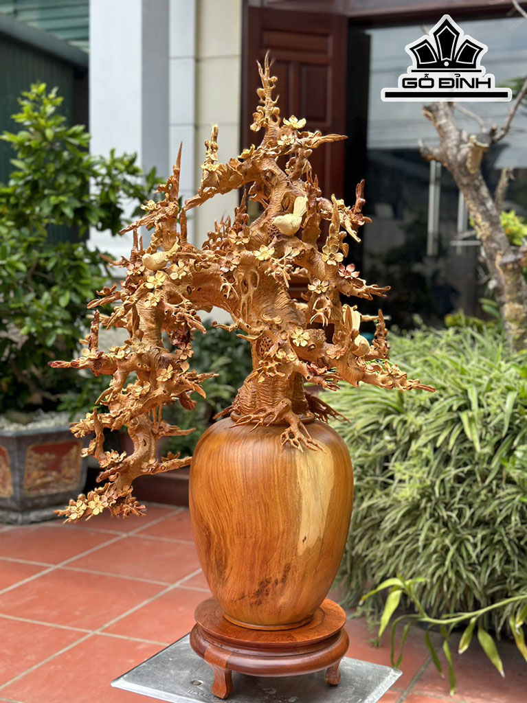 Bình Hoa Gỗ Hương Cao 98 Ngang 77 Sâu 43 (cm)