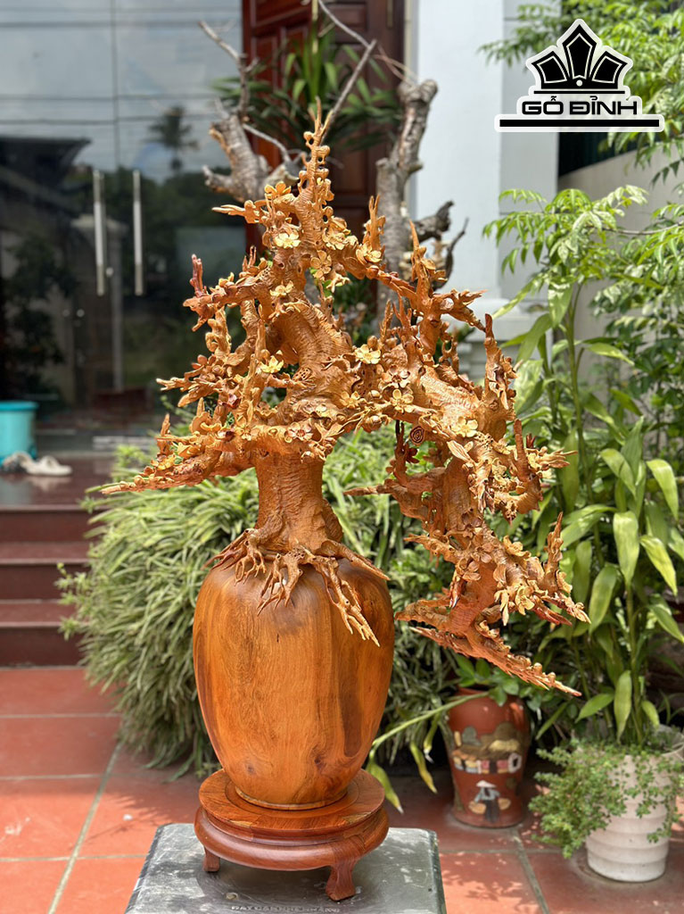 Bình Hoa Gỗ Hương Cao 98 Ngang 77 Sâu 43 (cm)