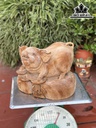 Tượng Heo Phong Thủy Gỗ Ngọc Am Cao 28 Ngang 34 Sâu 23 (cm)