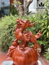 Tượng Nghê Gỗ Hương Cao 50 Ngang 32 Sâu 22 (cm)