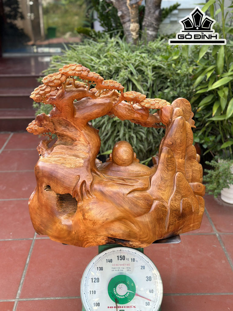 Tượng Phật Di Lặc Gỗ Hương Cao 65 Ngang 75 Sâu 47 (cm)