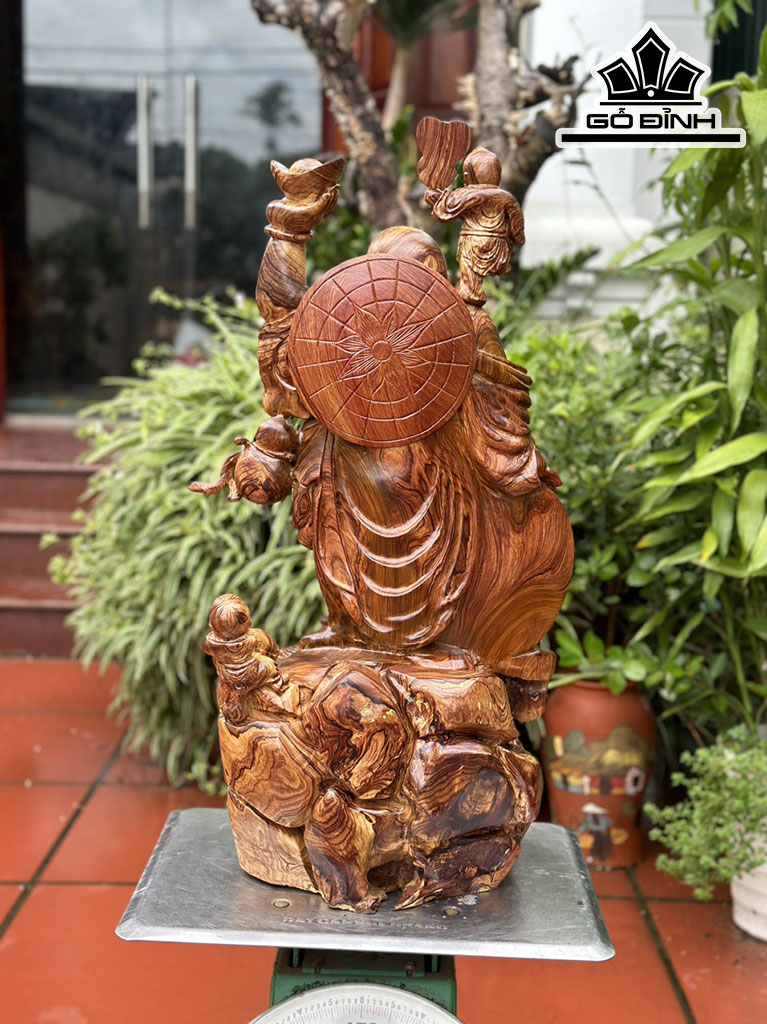 Tượng Phật Di Lặc Nhị Phúc Gỗ Cẩm Cao 72 Ngang 38 Sâu 30 (cm)