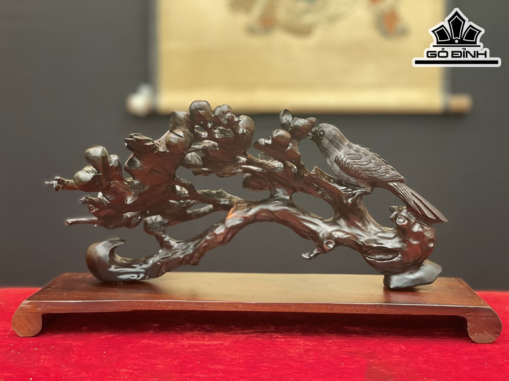 Tượng Chim Gỗ Trắc Cao 18 Ngang 32 Sâu 12 (cm)
