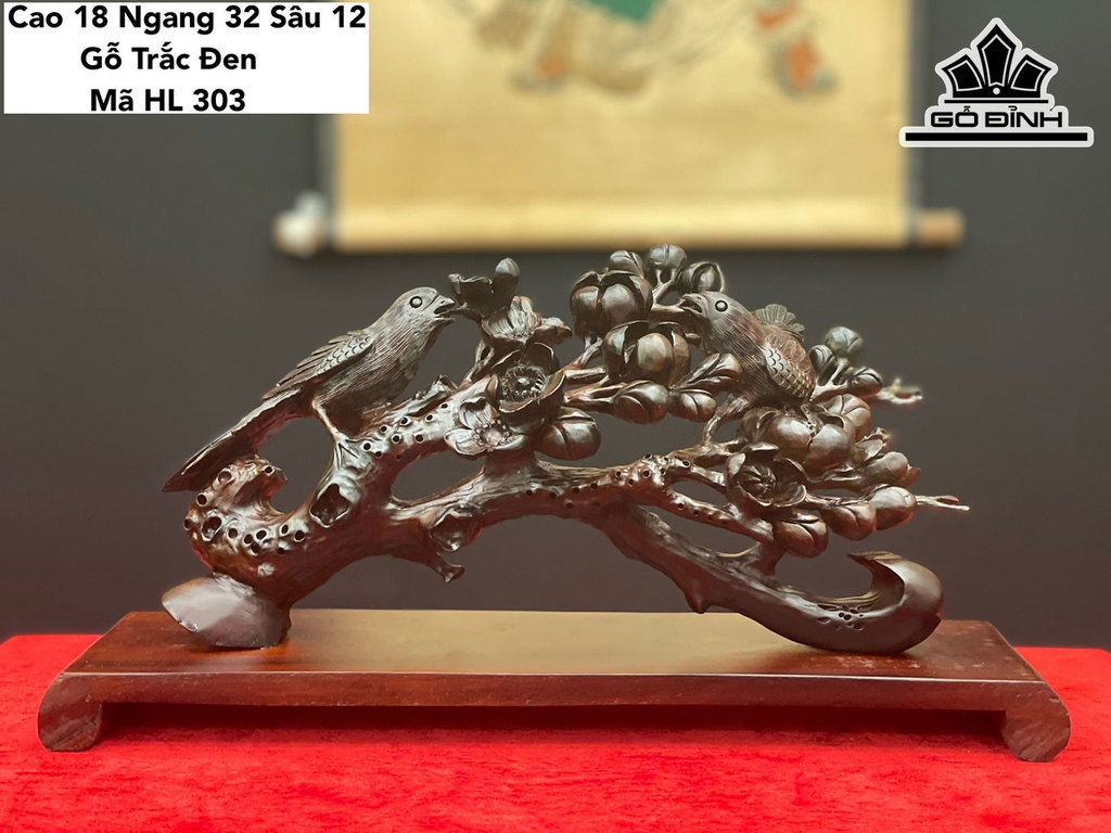 Tượng Chim Gỗ Trắc Cao 18 Ngang 32 Sâu 12 (cm)