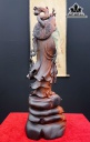 Tượng Đạt Ma Giáo Hóa Gỗ Bách Xanh Cao 63 Ngang 22 Sâu 20 (cm)