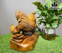Tượng Gà Phong Thủy Gỗ Hương Cao 25 Ngang 30 Sâu 15 (cm)