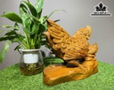 Tượng Gà Phong Thủy Gỗ Hương Cao 25 Ngang 30 Sâu 15 (cm)