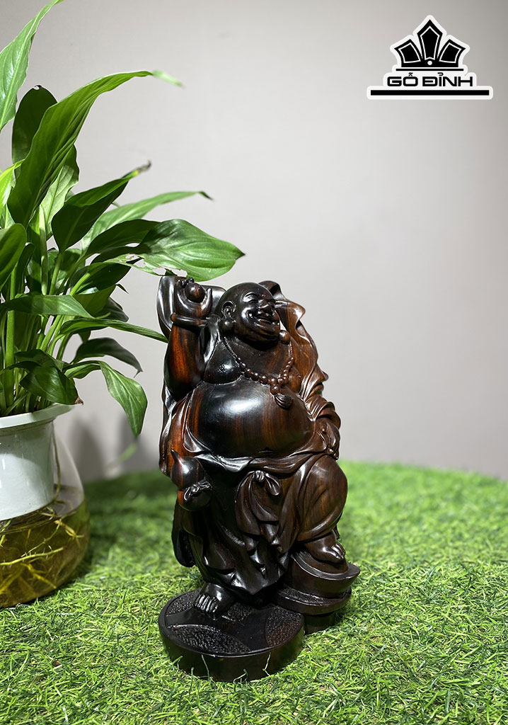 Tượng Phật Di Lặc Gỗ Trắc Cao 20 Ngang 11 Sâu 10 (cm)