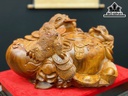 Tượng Tam Cóc Ngậm Tiền Gỗ Hương Cao 25 Ngang 48 Sâu 43 (cm)