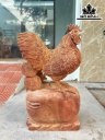 Tượng Gà Mái Phong Thủy Gỗ Hương Cao 41 Ngang 23 Sâu 13 (cm)