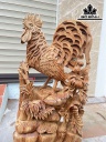Tượng Gà Trống Gỗ Ngọc Am Cao 78 Ngang 42 Sâu 22 (cm)