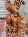 Tượng Gà Trống Phong Thủy Gỗ Ngọc Am Cao 88 Ngang 43 Sâu 25 (cm)
