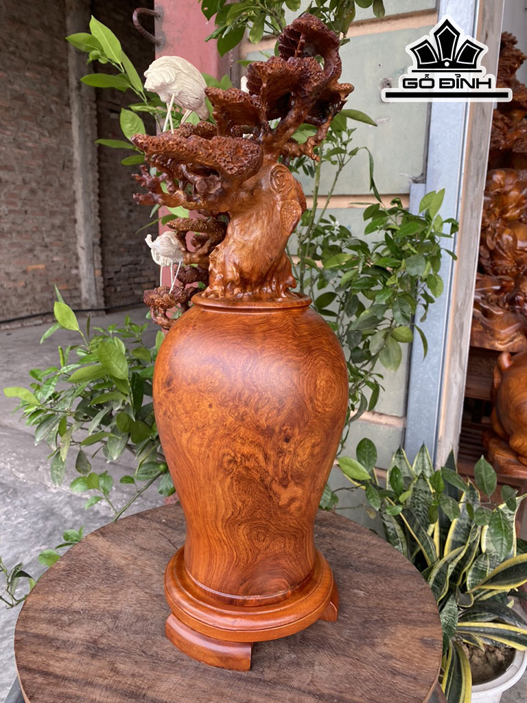 Bình Tùng Gỗ Nu Hương Cao 51 Ngang 43 Sâu 19 (cm)