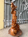 Tượng Đạt Ma Sư Tổ Gỗ Hương Cao 75 Ngang 43 Sâu 19 (cm)
