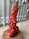 Tượng Đạt Ma Sư Tổ Gỗ Trắc Cao 61 Ngang 20 Sâu 18 (cm)