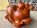 Tượng Heo Mẫu Tử Gỗ Hương Ngang 50 Cao 34 Sâu 48 (cm)