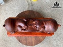 Tượng Heo Phong Thủy Gỗ Cẩm Ngang 39 Cao 13 Sâu 13 (cm)