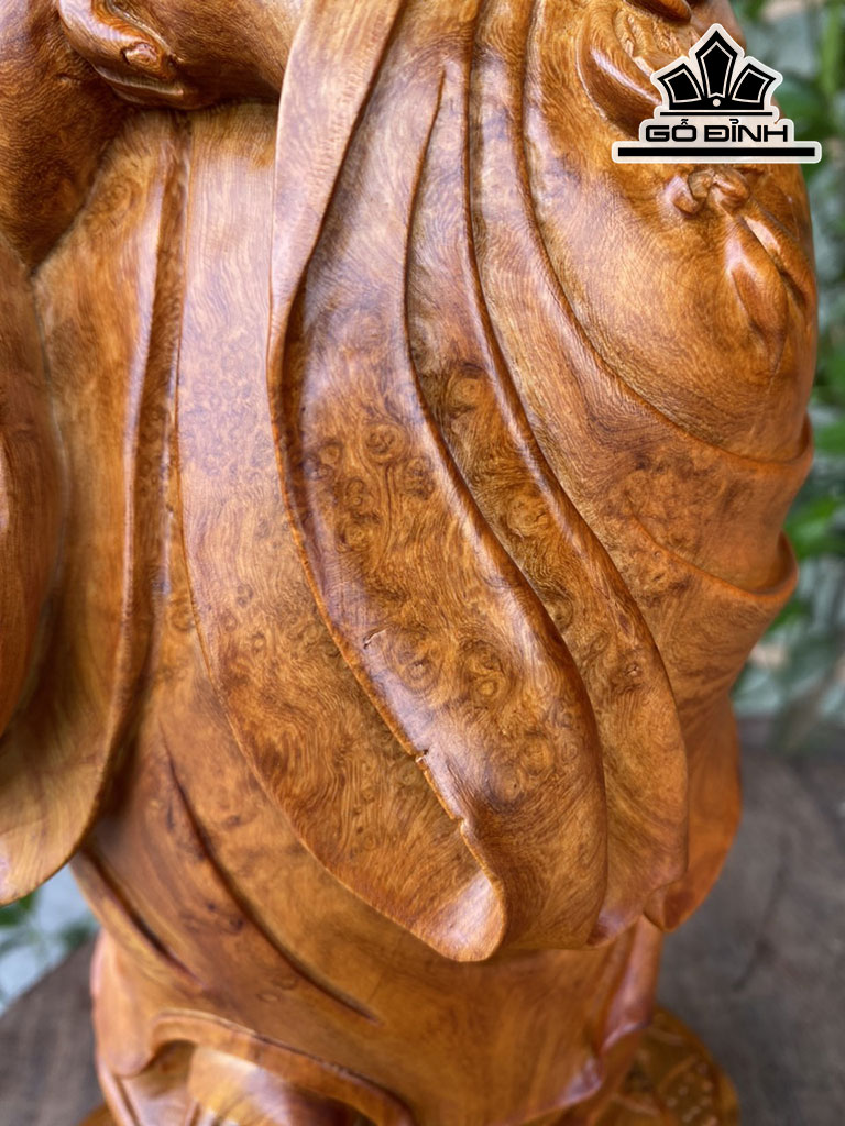 Tượng Phật Di Lặc Chúc Phúc Gỗ Hương Cao 30 Ngang 14 Sâu 13 (cm)