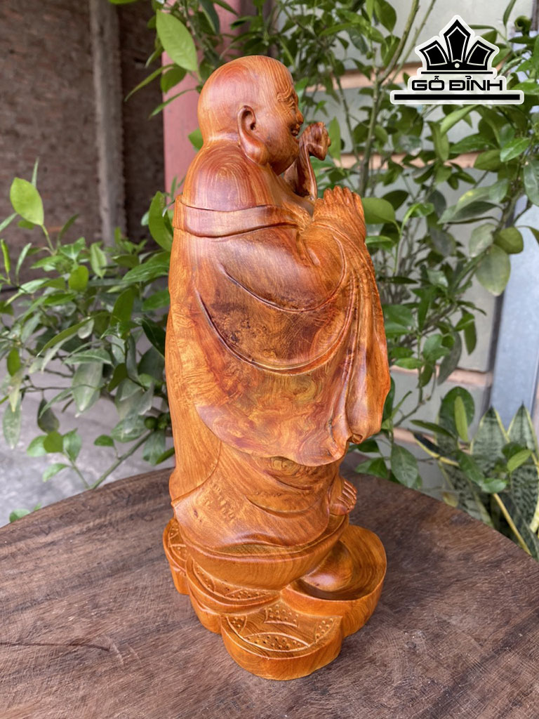 Tượng Phật Di Lặc Chúc Phúc Gỗ Hương Cao 30 Ngang 14 Sâu 13 (cm)