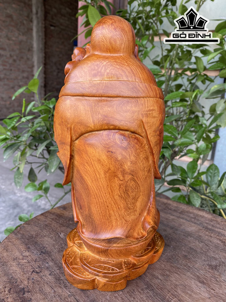 Tượng Phật Di Lặc Chúc Phúc Gỗ Hương Cao 30 Ngang 14 Sâu 13 (cm)
