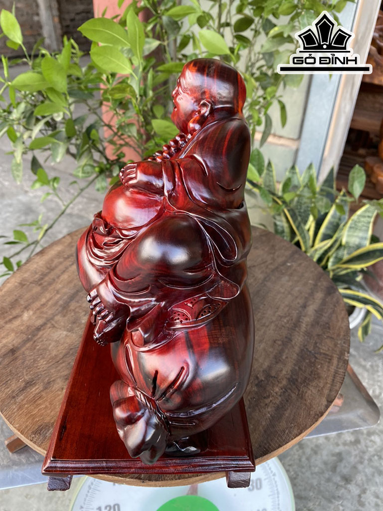 Tượng Phật Di Lặc Gỗ Trắc Ngang 17 Cao 9 Sâu 10 (cm)