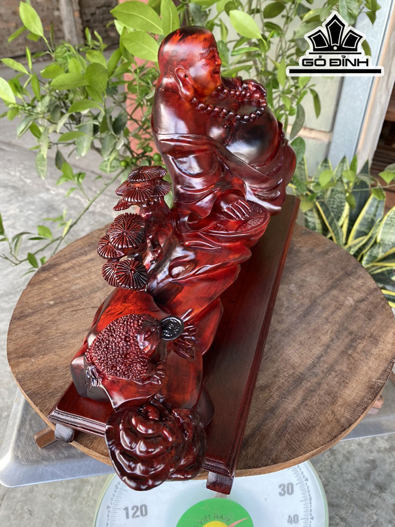 Tượng Phật Di Lặc Gỗ Trắc Ngang 17 Cao 9 Sâu 10 (cm)