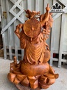 Tượng Phật Di Lặc Ngũ Phúc Gỗ Nu Hương Cao 83 Ngang 62 Sâu 31 (cm)