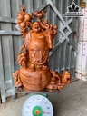 Tượng Phật Di Lặc Ngũ Phúc Gỗ Nu Hương Cao 83 Ngang 62 Sâu 31 (cm)