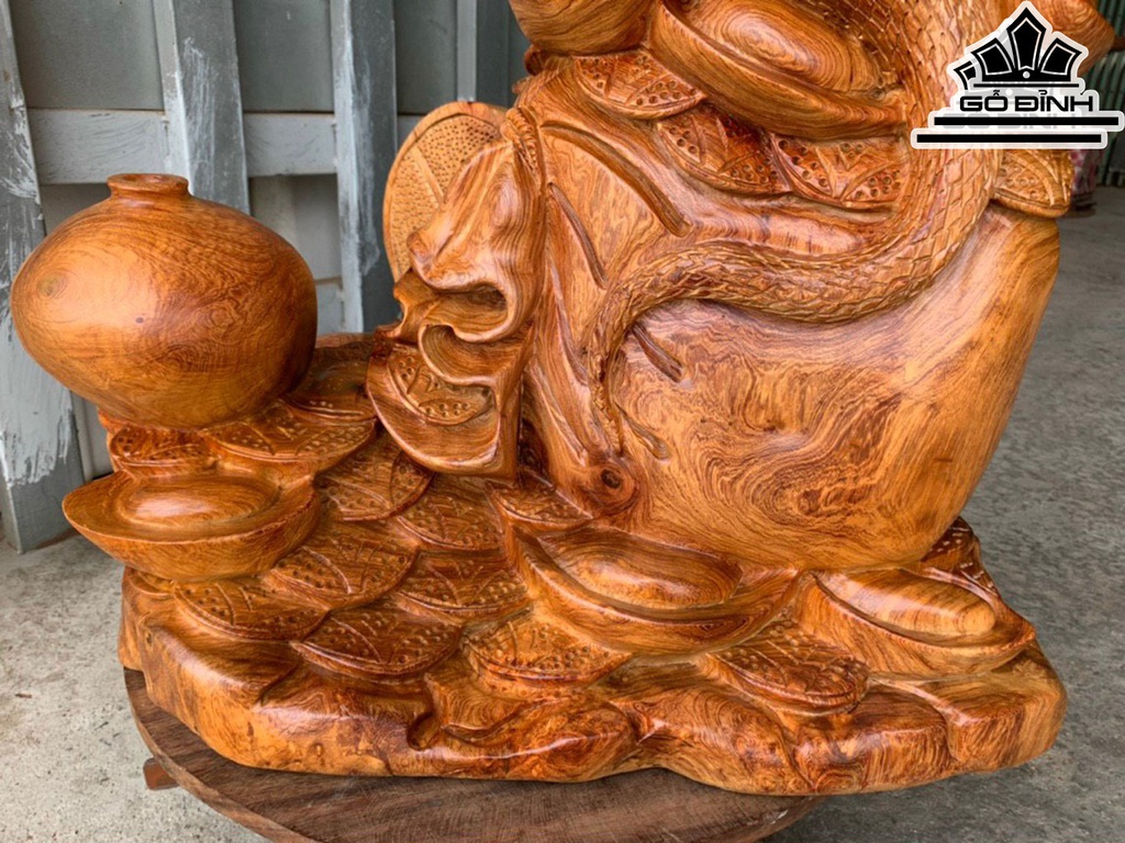 Tượng Rắn Phong Thủy Gỗ Hương Cao 68 Ngang 50 Sâu 37 (cm)